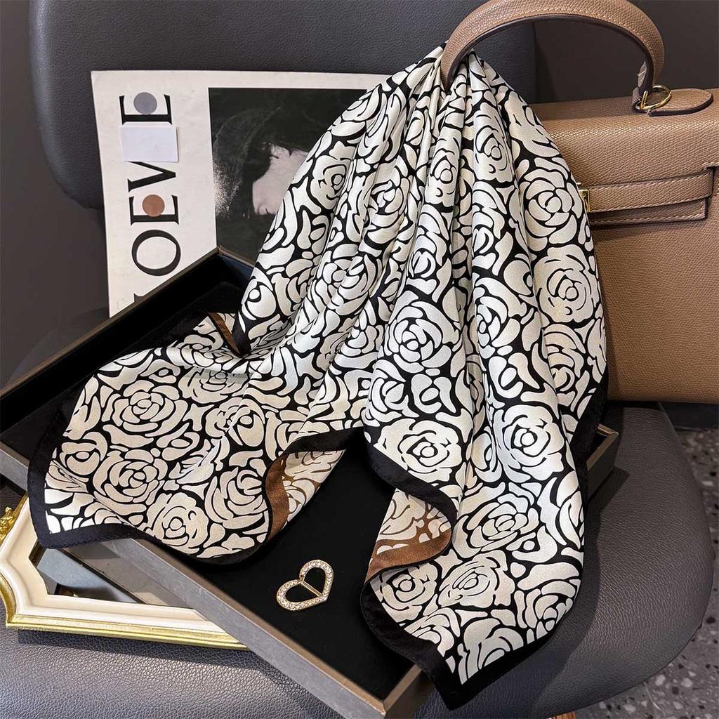 14momme 100% Natural Twill Silk Scarf for Women Neck Tie Double Side Female Foulard Shawl Wrap High Quality Square Hijab Scarves