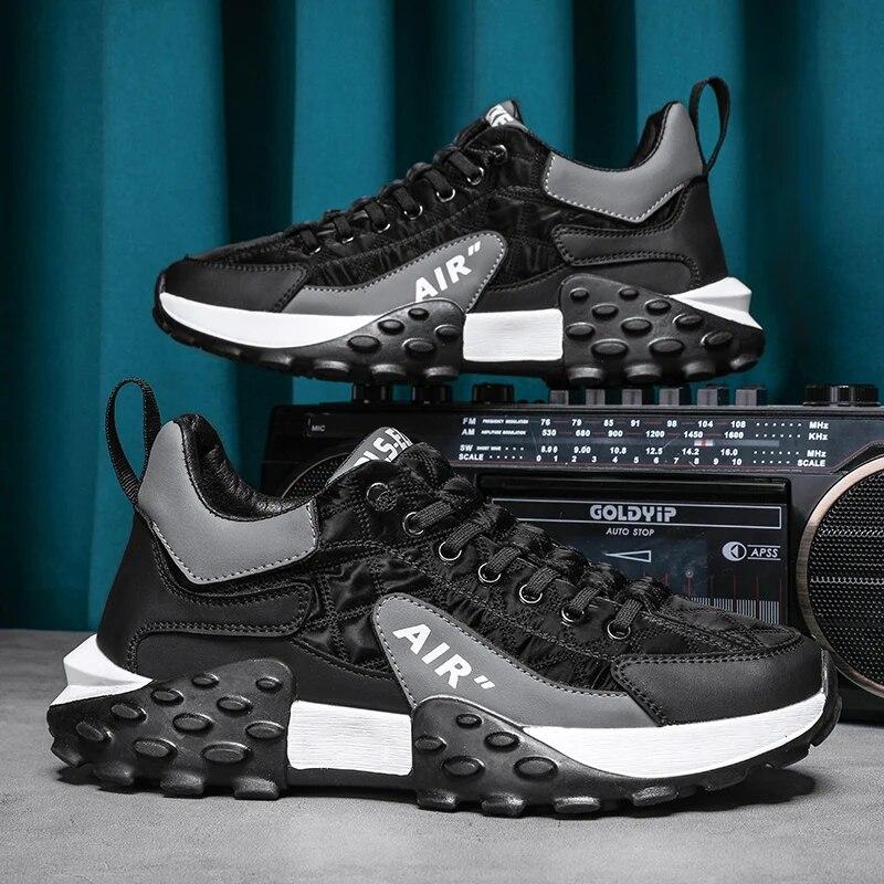 Новая мужская обувь Высокие мужские кроссовки Повседневная сетчатая кожаная платформа на платформе Сезоны Прогулки на открытом воздухе Модельер Роскошный теннис 39