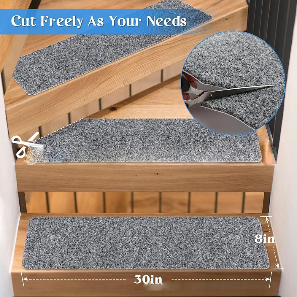 Stair Stepping Mat Stair Non-Slip Mat Decoration TPR Washable Home Safety Absorption Stair Carpet Floor Mats Protector Rug