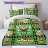 1 Stück Grinch-Muster Bettwäsche Steppdecke Set Bettbezug Kissenbezug Heimdekoration Geburtstagsgeschenk (1 Bettbezug + 2 Kissenbezüge, ohne Füllung)