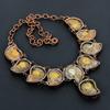 Ammonite Fossil Copper Electroformed Necklace with Adjustable Chain, Handmade Gemstone Jewelry Necklace For Memorial Day