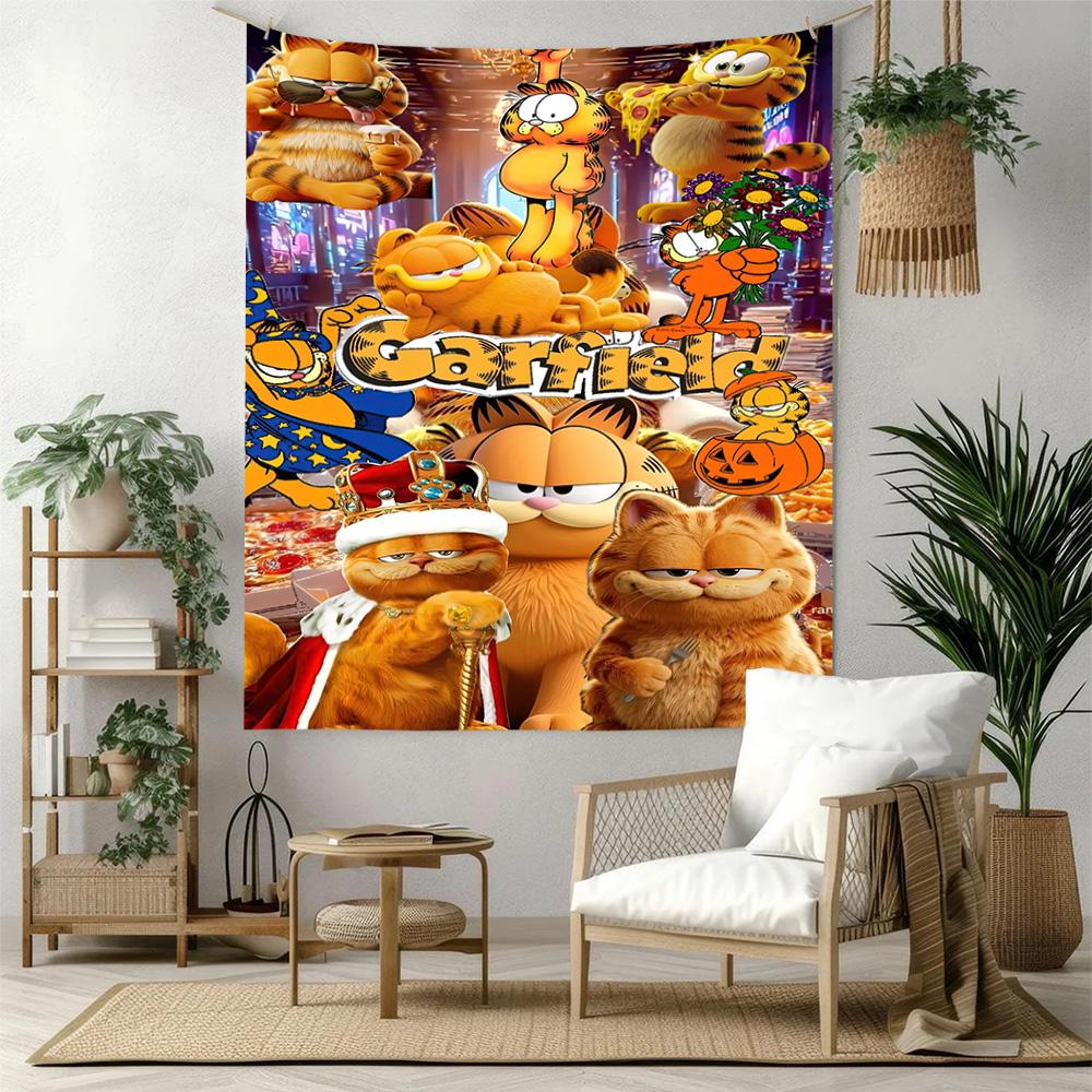 Garfield Comics Adventure Wall Decor Tapestry Art For Pet Memorial Birthdaywedding Party Backdrop Family Gift