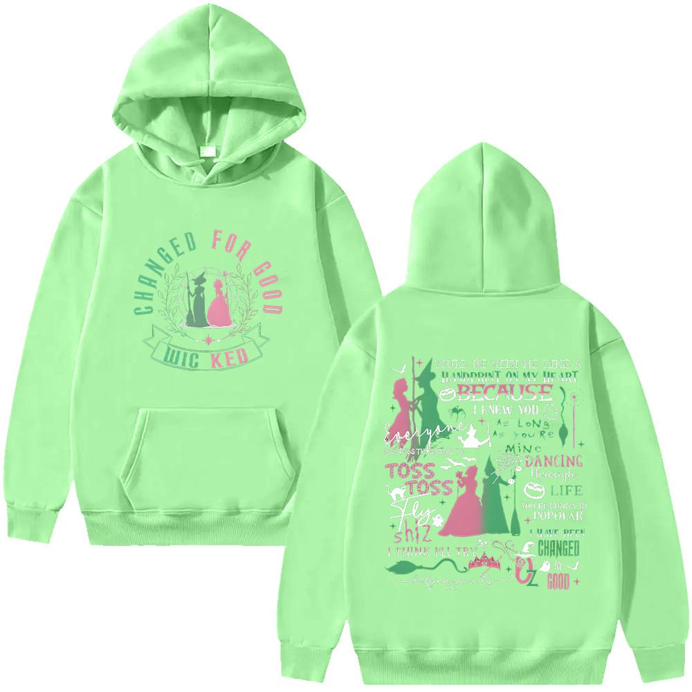 Wicked for Good Fantasy Movie Pullovers Unique New Pattern Versatile Hoodies Letter Print Sweatshirts Unisex Long Sleeve Hoody