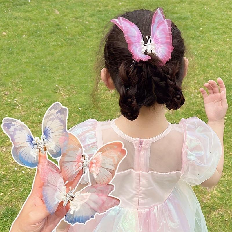 Glitter Butterfly Hair Clips Colorful Butterfly Hair Barrettes Pearl for Teens Women Children Girls Hair Accessories Party Decor
