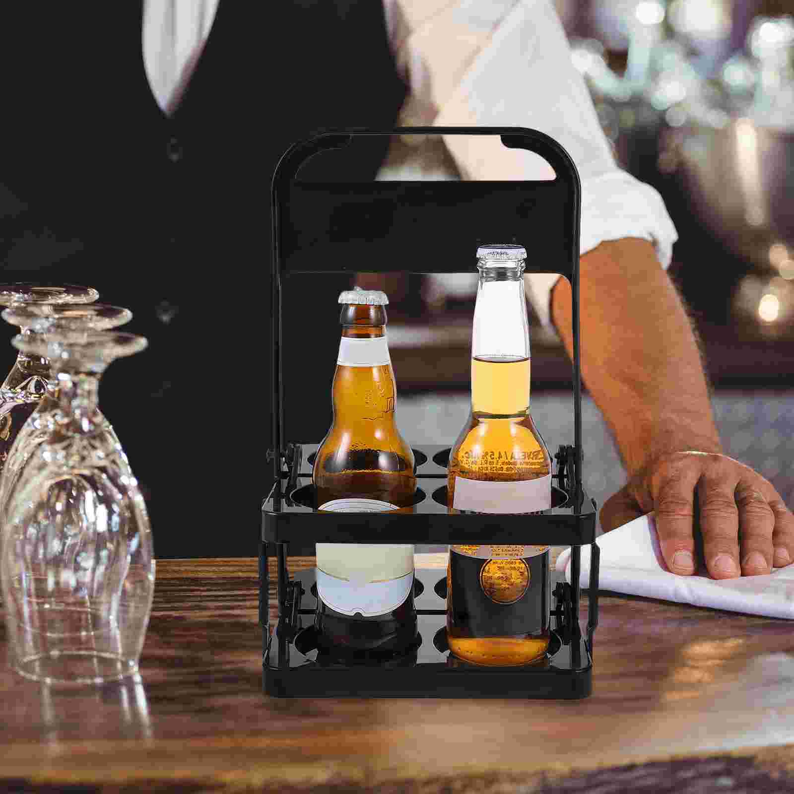 

Подставка для кружки, подставка для пивной корзины, кронштейн для переноски напитков, многоразовый с ручкой, черный, для офиса и путешествий чёрный