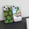 P-Pepes The Frog Face Cartoon Tempered Glass For Iphone 14 13 12 11 Pro Mini XS MAX 14Plus X XS XR Fundas