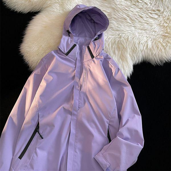 Vintage Windbreaker im amerikanischen Stil: Herren Japanische Cityboy Workwear Jacke mit Stehkragen und Kapuze