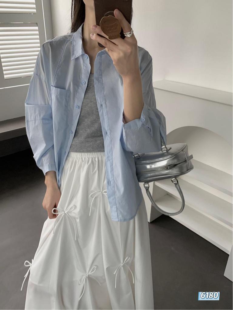 Korean Style Light Salt Washed Cotton Oversized Jacket Shirt for Women - New 26 Spring/Autumn Collection