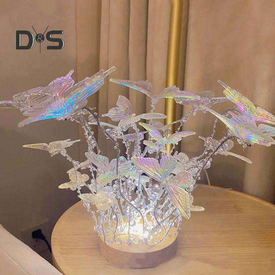 DIY Butterfly Night Light Set Ručně vyrobená LED svítící Butterfly Stolní lampa do ložnice Dárek k narozeninám pro ženy a dívky