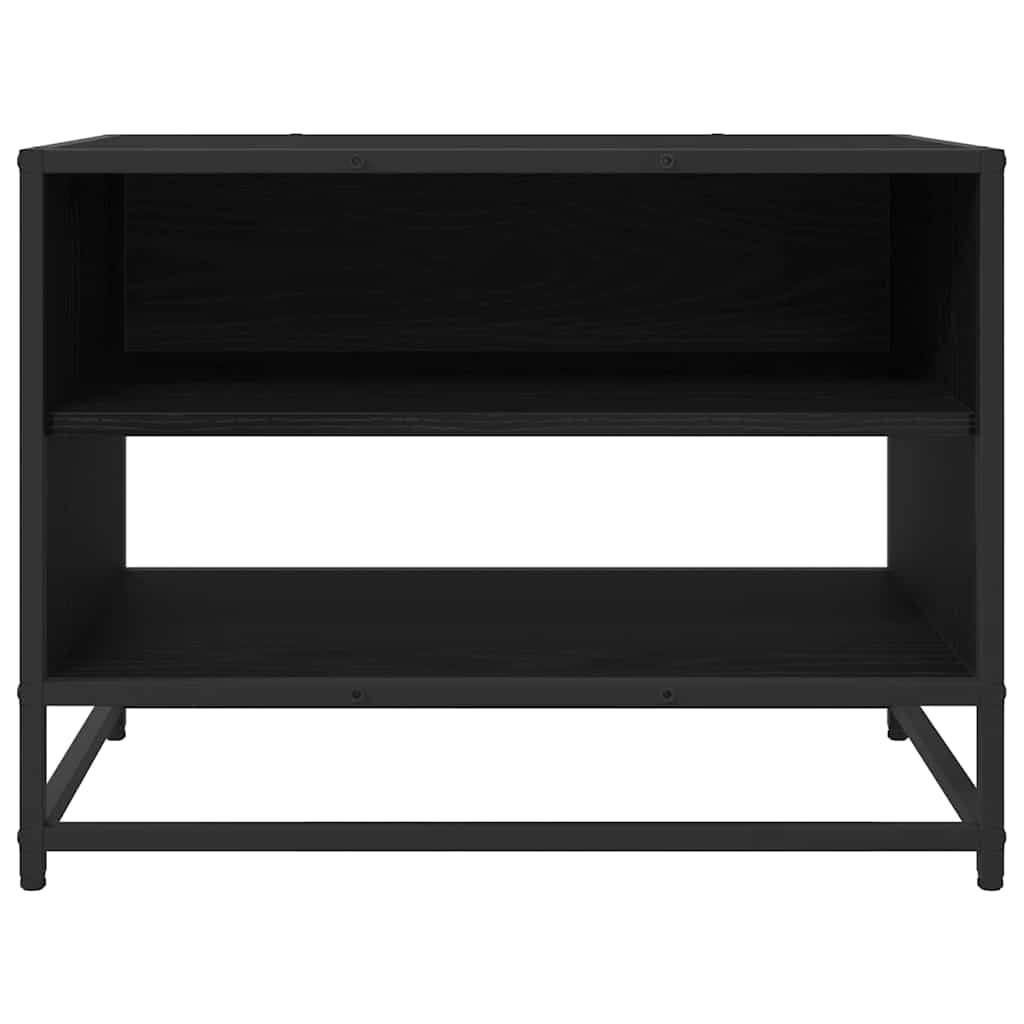 TV Unit Black with Oak Effect 61 x 40 x 46 cm Engineered Wood