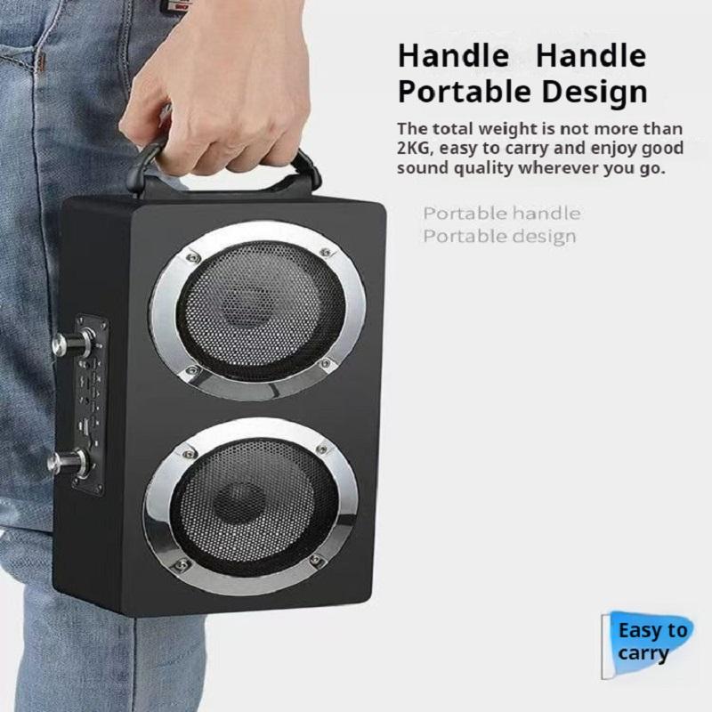 40W Powerful Wooden Portable Bluetooth5.0 Speaker Stereo Sound Wireless Subwoofer Boombox Home Karaoke Support FM/TF/AUX/U Stick