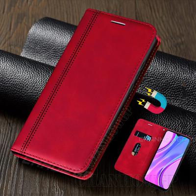 Pre Xiaomi Redmi 9 Case Matná kožená magnetická peňaženka Flip Silikónový kryt na telefón Pre Xiaomi Redmi 9A 9C 9 AC Luxusný držiak na karty Mäkké puzdro Fundas