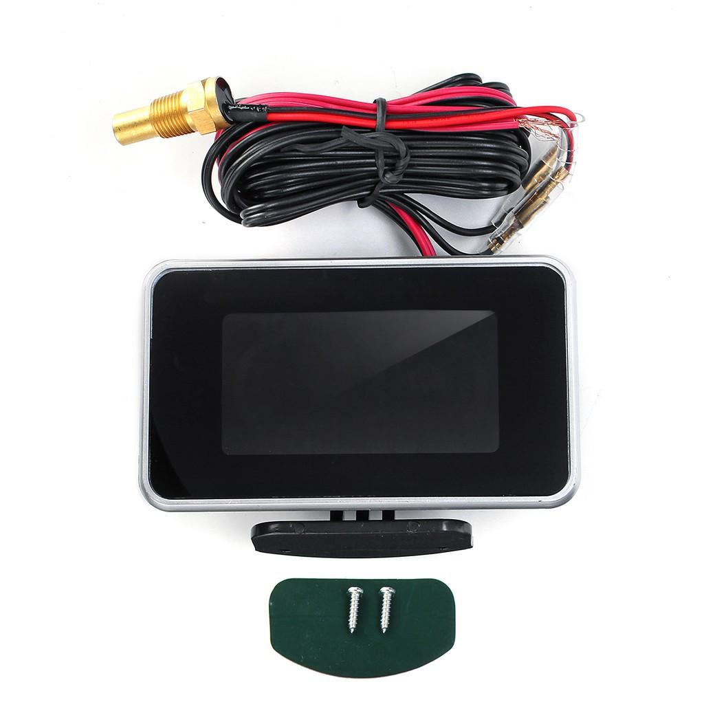 2in1 M10 -40 - 50℃ DC 12V-24V 9.5x6.3x3.2cm LCD Digital Gauge Voltage Pressure Water Temp Meter Alarm