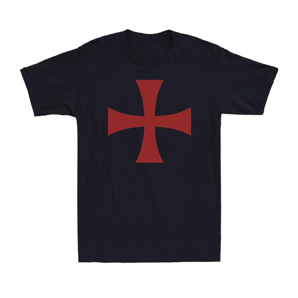 Deus Vult Knights Templar Cross Crusader Fancy Vintage Men's Cotton T-Shirt Unisex T-Shirt