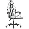 Vidaxl Gaming Armchair with Footrest, White-Black, Faux Leather
