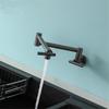 Tuqiu Rose Gold Pot Filler Tap Wall Mounted Foldable Kitchen Faucet Single Cold Sink Tap Rotate Folding Spout Chrome Gold Brass
