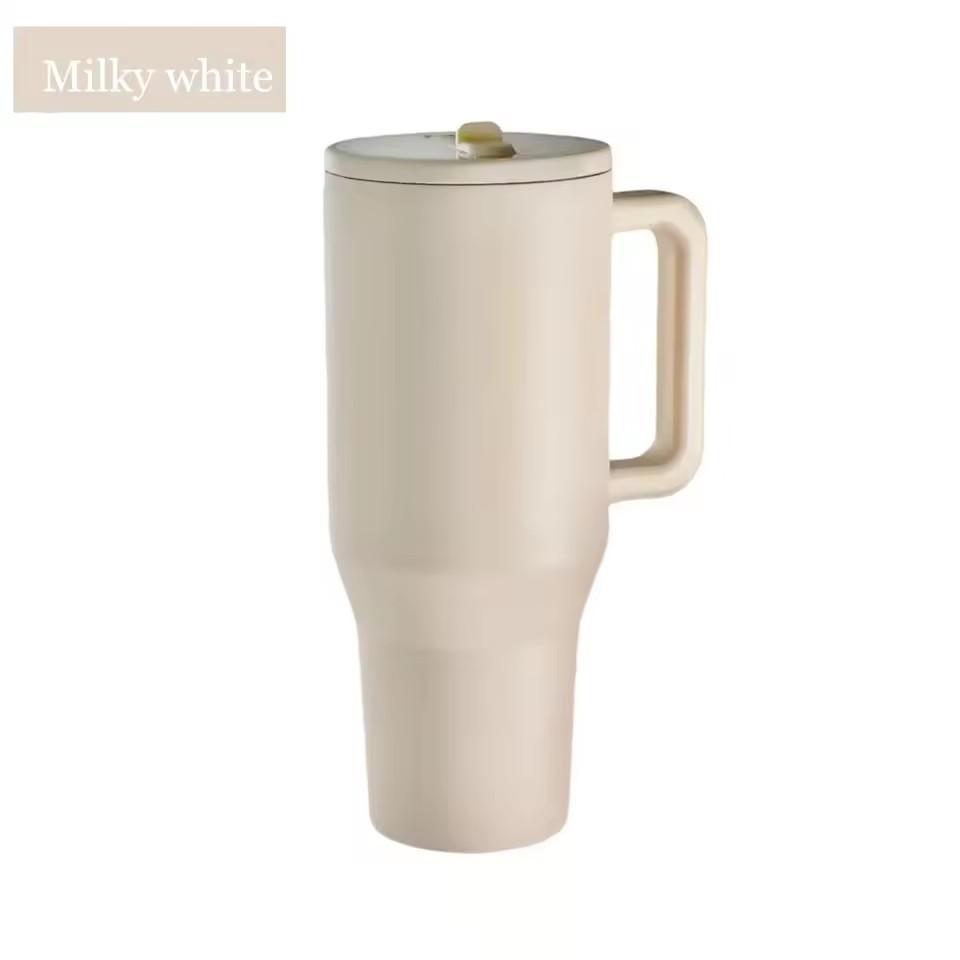 40 Oz Insulated Tumbler with Handle Straw Double Wall Vacuum Leakproof Thermal Iced Travel Mug Hot Drink Coffee Cup with Lid