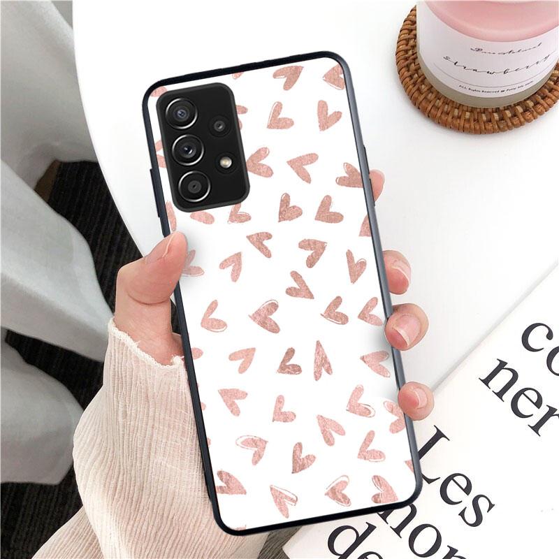 Neue Luxus Rose Gold Diamant Herz Telefon Fall Für Samsung Galaxy A13 A03 A12 A32 A71 A11 A21S A02 A52 A72 a51 A50 A70 A31 M31