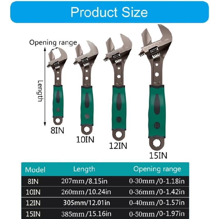 8/10/12/15inch Adjustable Wrenches Universal Spanners Mechanical Workshop Hand Repair Tool Car Hardware Wrenches