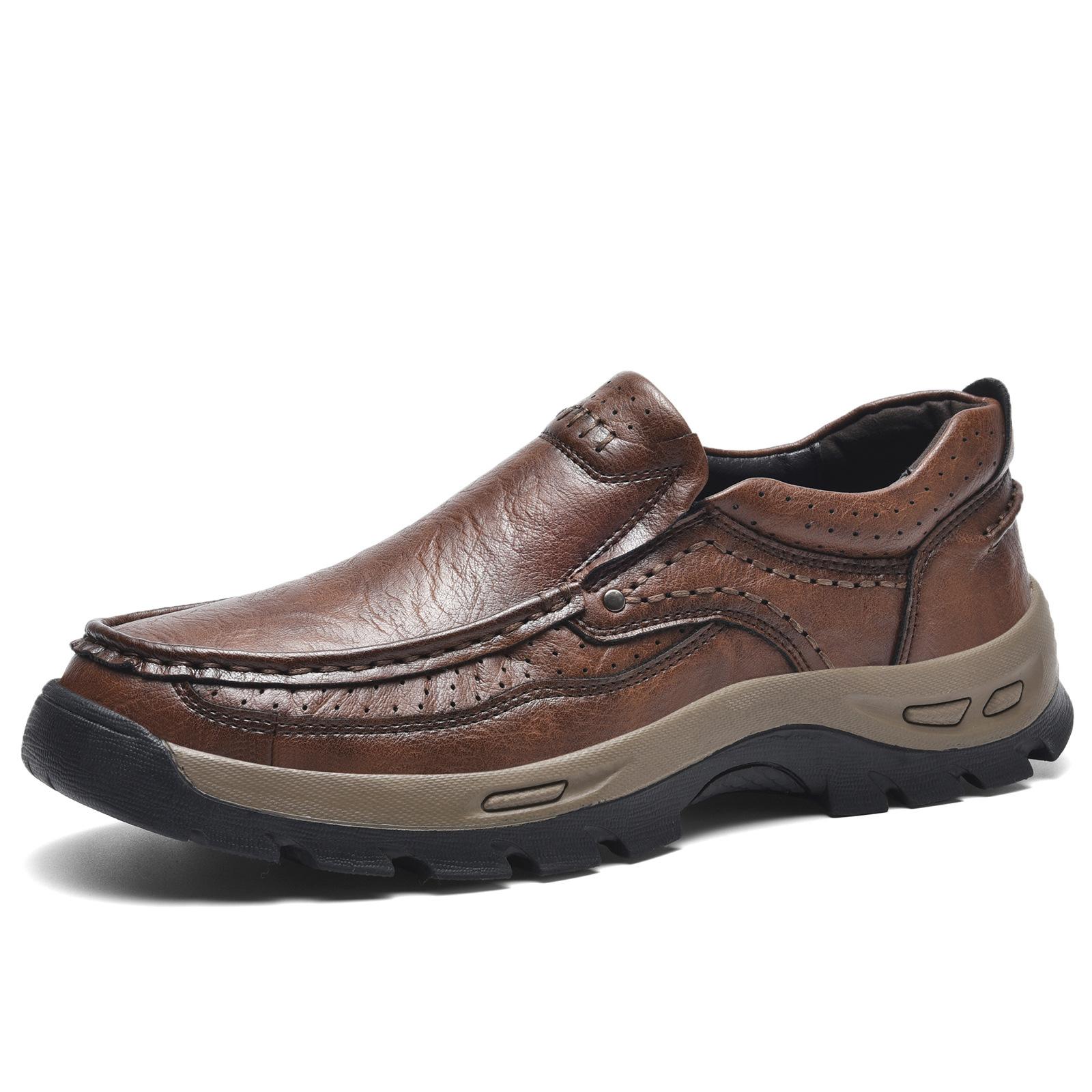 

Живая кожа мужская натуральная кожа большой размер мужская уличная обувь повседневная кожаная обувь альпинистская обувь 46