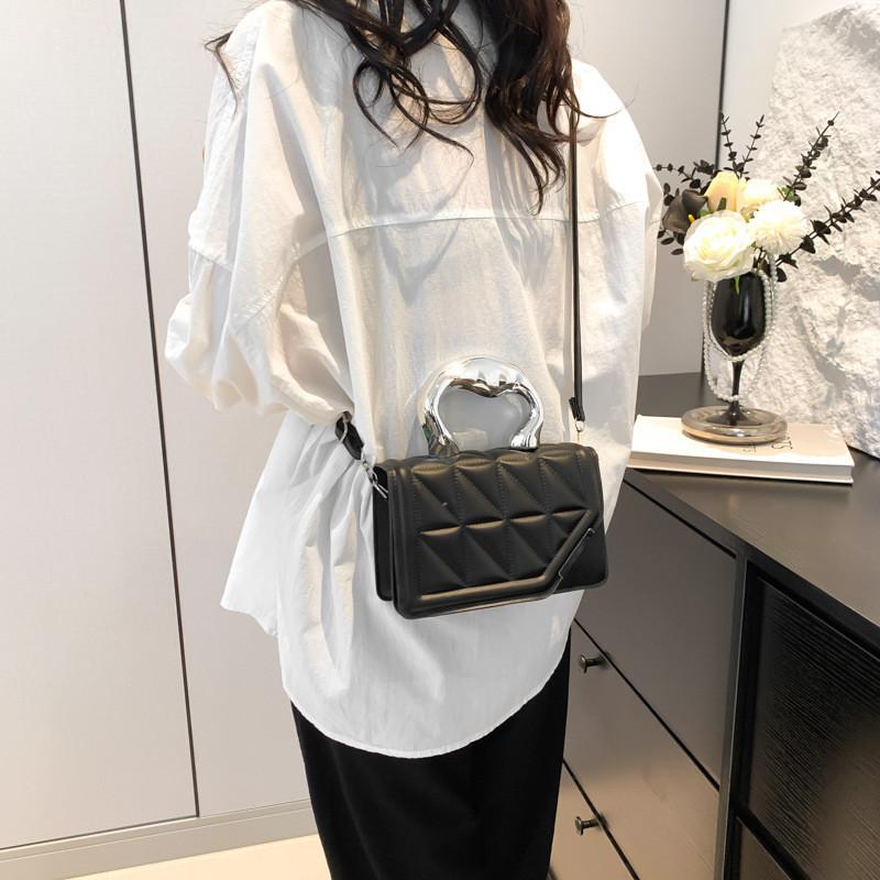 Schicke Trendy PU-Leder Handtasche Kleine Quadratische Tasche Für Damen Mit Stilvollen Nähten