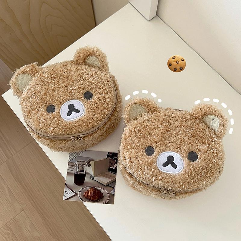 Kawaii Cartoon Cute Little Bear Makeup Bag Portable Storage Bag Simple Creative Toilet Bag  Large Capacity Cosmetic Bag