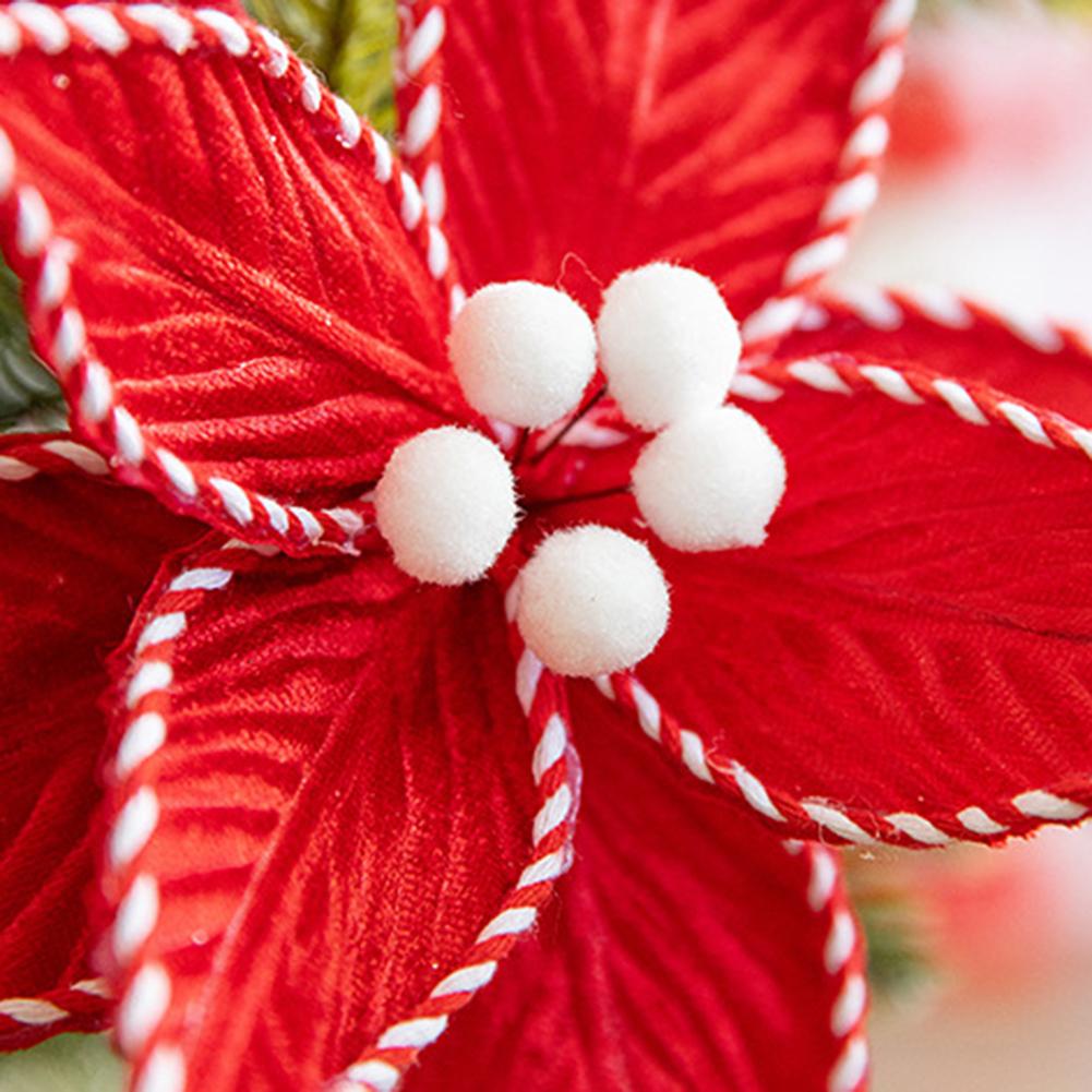 25cm Durchmesser Blumen Weihnachten Plüschblumen Rot Weiß Dekoration