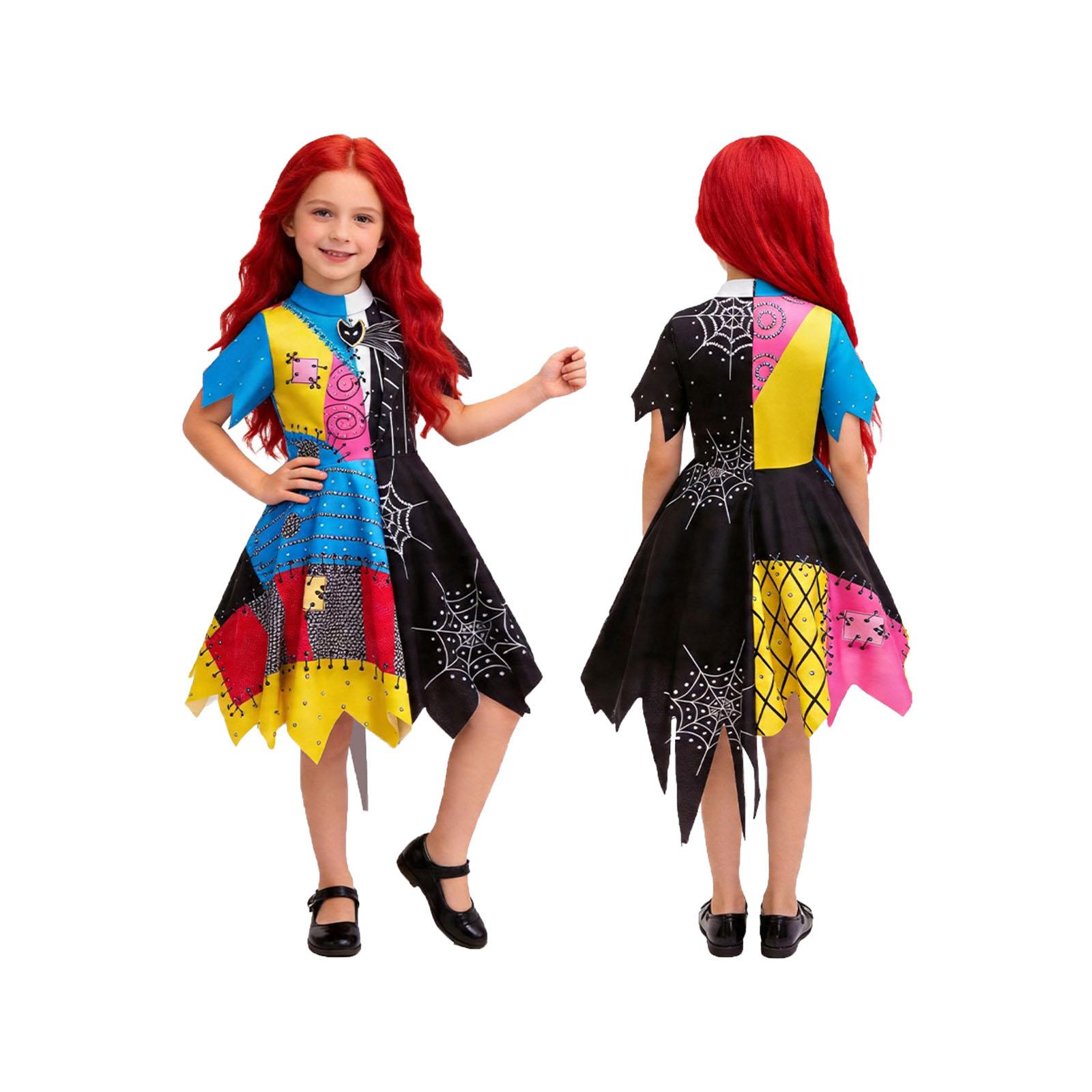 

Halloween Costume For Children With Patchwork Prints 110