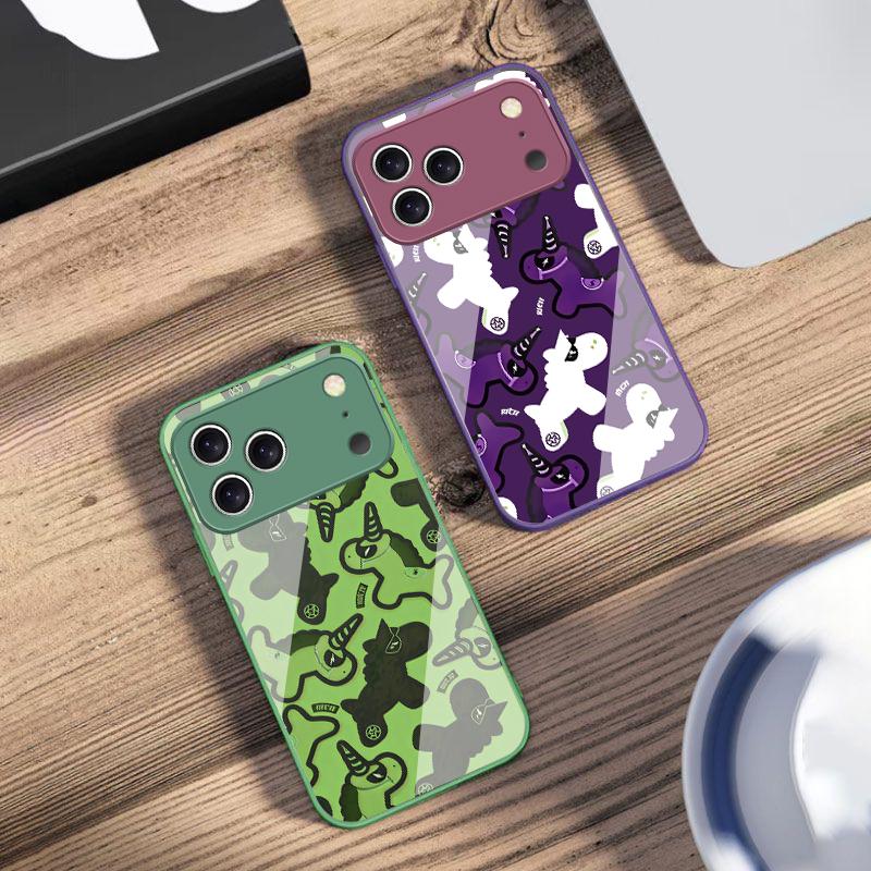 Unicorn cartoon wallpaper For iPhone 17 Air 16 E 15 14 13 Plus 12 mini 11 17 Pro Max XR Xs Max 16E 7 8 Tempered Glass Phone Case