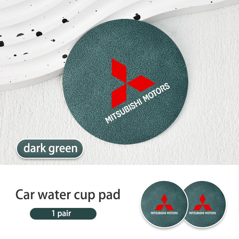 

For Mitsubishi Car Coaster Cup Slot Pad Suede Anti-Slip Water Cup Mat Interior Accessories Outlander Lancer Eclipse Mirage
