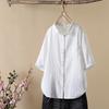 Double Layer Cotton Short Sleeved Shirt Women's Loose Sun Protection Design Niche Jacket Pure Cotton Loose Versatile Top Blouses & Shirts