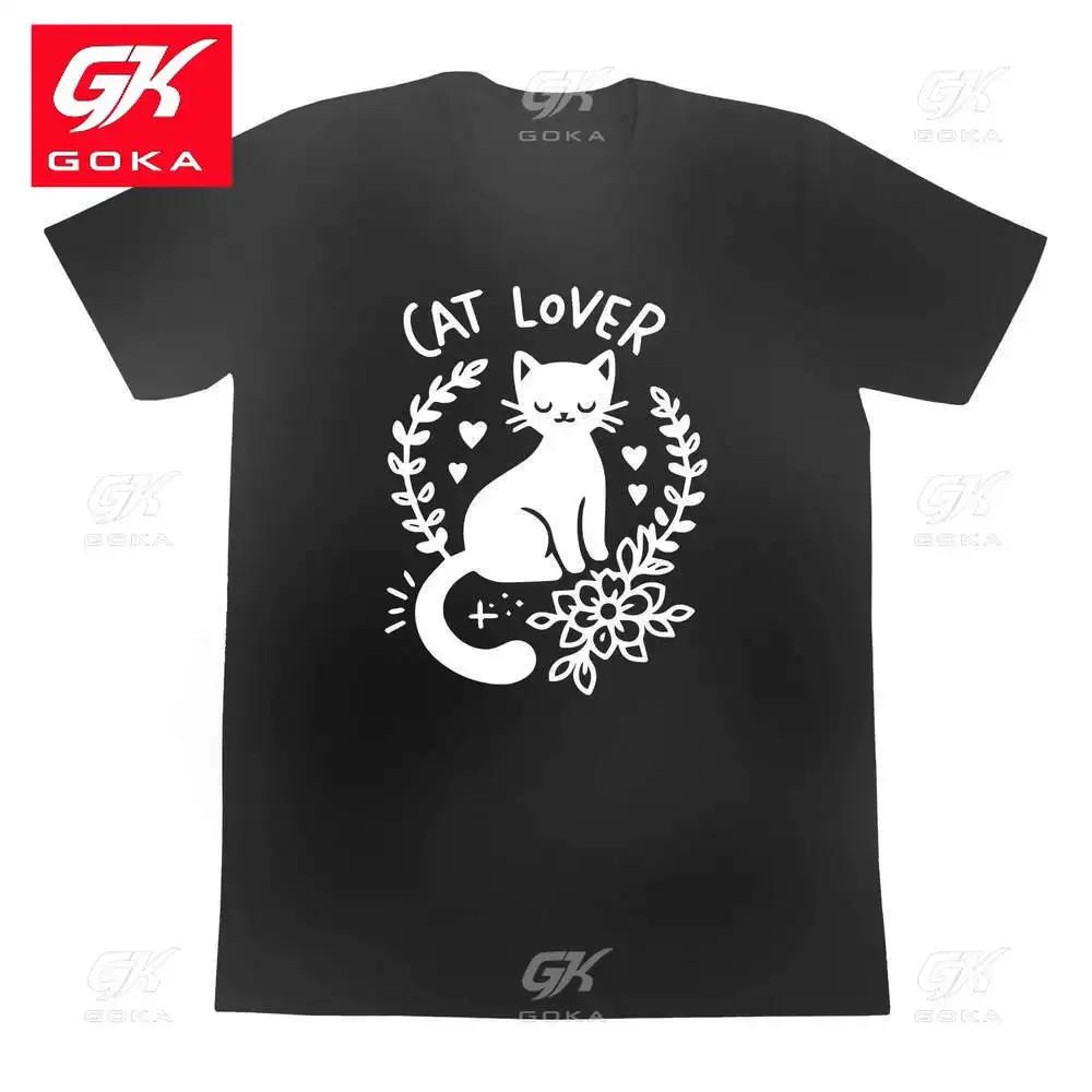 Cat Lover Unisexs Womens Cotton TShirts Graphic Clothing Short Sleeve Vintage Tops Printed Y2K Clothes Classic Unisex T Shirt