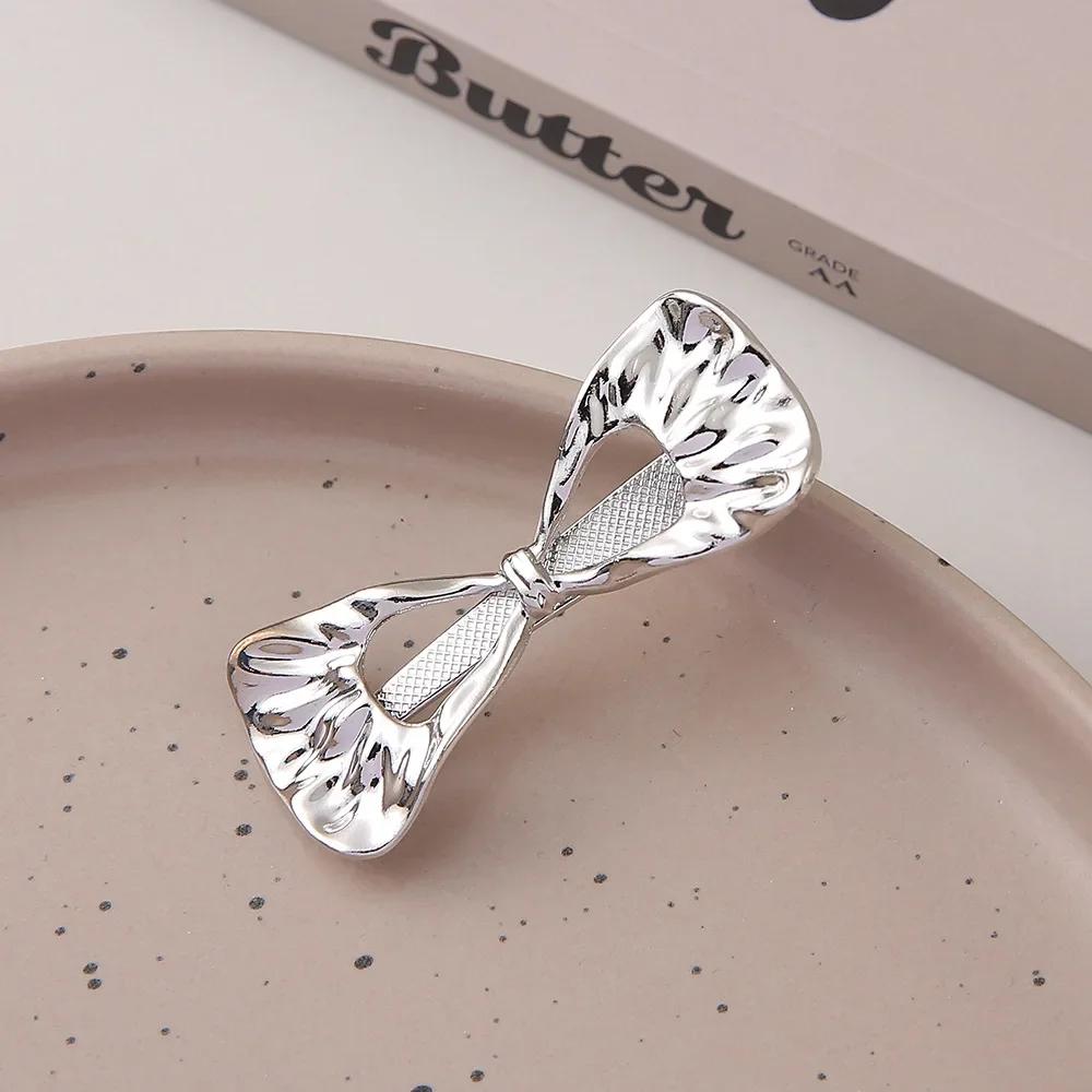 Exquisite Gold Silber Metall Hohl Haarspangen Süß Cool Pony Clip Stirn Gebrochenes Haar Entenschnabelspange Haarnadel Stil Kopfschmuck