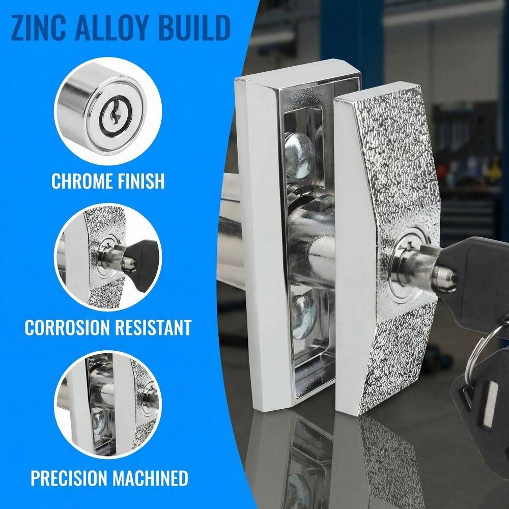 Zinc Alloy Vending Machine Lock Cylinder 38×19mm Chrome Color Zinc Alloy Lock Cylinder Safe with 3 Keys