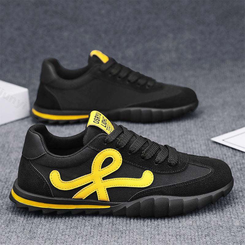 

Fashion Men s Fashion Trend Low Top Mesh Breathable Casual Shoes 2025 Autumn Niche Retro Design Comfortable Versatile Non Slip Sneakers 44 чёрный
