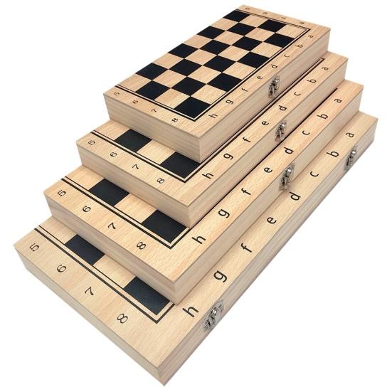 Scacchiera Pieghevole 3 in 1 in Legno, Dama, Tavola da Backgammon, Gioco da Tavolo