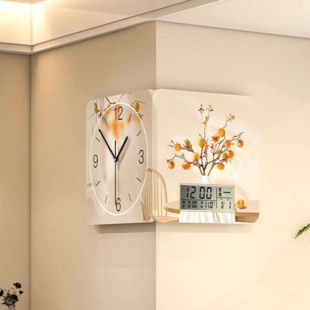 Wall Clock with Arabic Numerals Operated Seconds Hand NoHoles for Living Room,