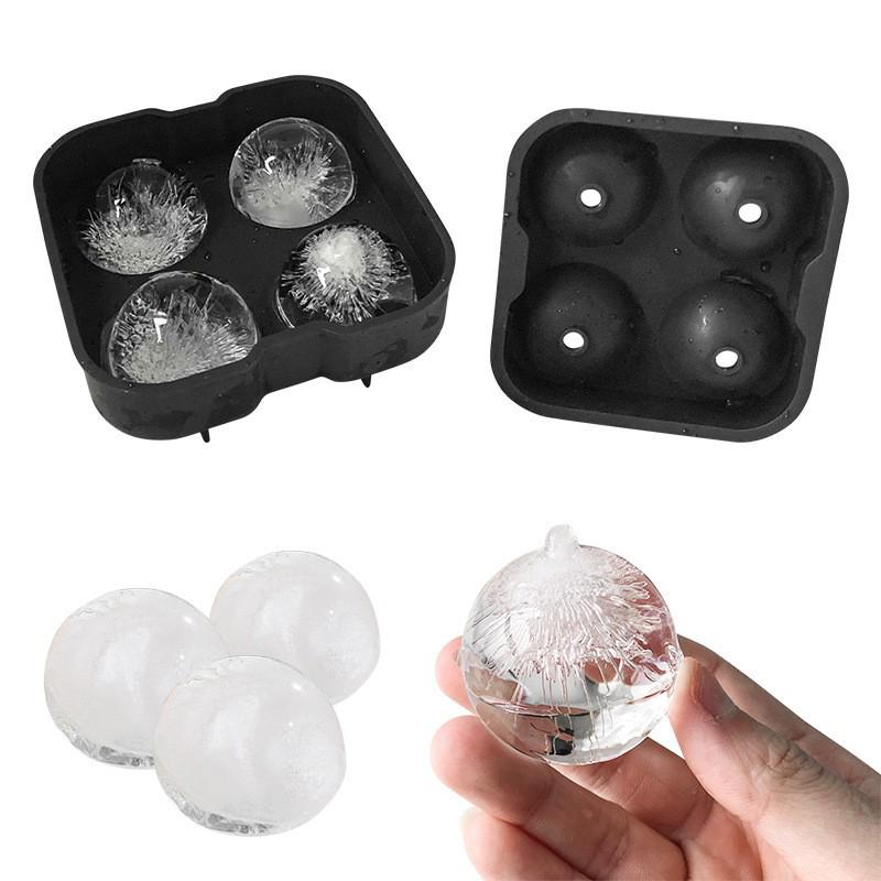 6-Ball Ice Cube Tray & Mold: Quick-Freeze Spherical Ice Maker with Easy Demolding Lid and Funnel