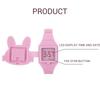 Cute Cartoon Silicone Rabbit Watch for Kids Waterproof Silicone Watch for Girl and Boy