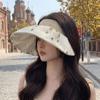 UV Protection Women's Bow Sun Hat Empty Top Bucket Hat Trendy Sun Visor Hat Summer Outdoor
