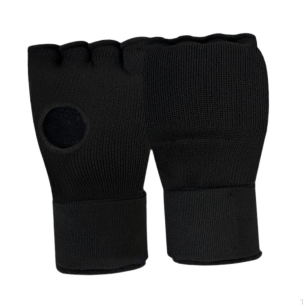 Boxing Inner Gloves Kickboxing Mitts Adjustable Hand Wraps Fingerless for Taekwondo