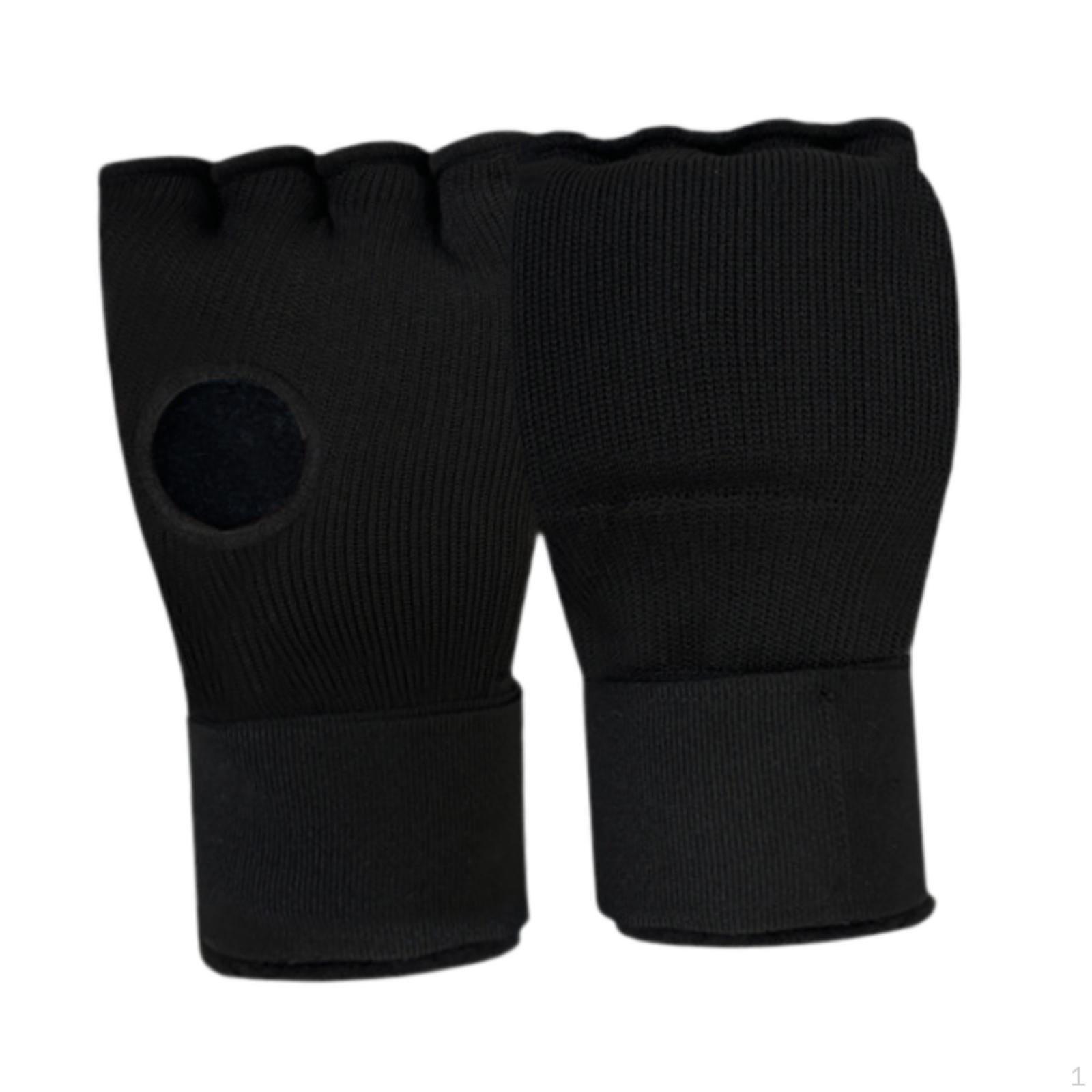 

Боксерские внутренние перчатки, перчатки для кикбоксинга, регулируемые бинты для рук без пальцев для тхэквондо чёрный