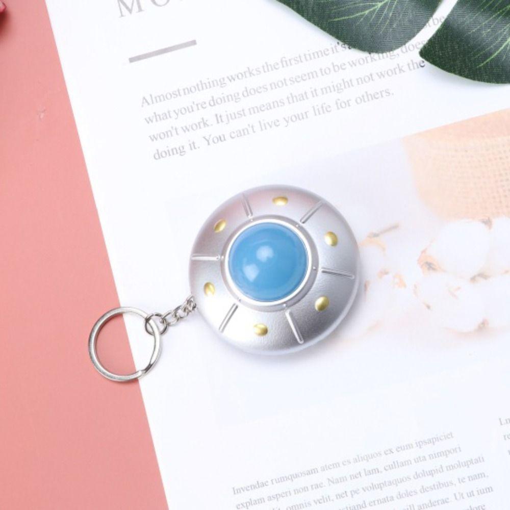 LED Light UFO Keyring Pendant Spaceship Model Keyring Kids Toy Flying Disc Keychain  Small Toy