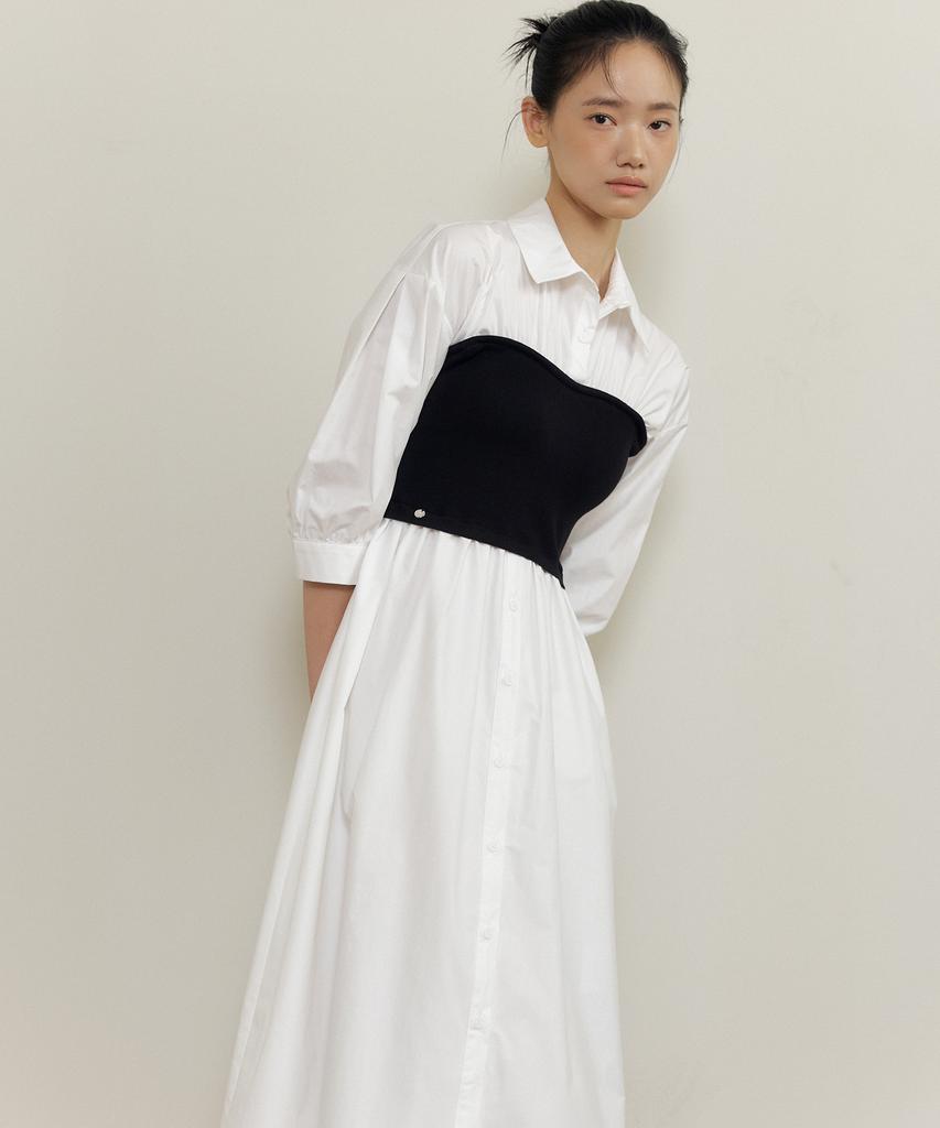 Lucirju Evening Shirt Long One-Piece (Black)
