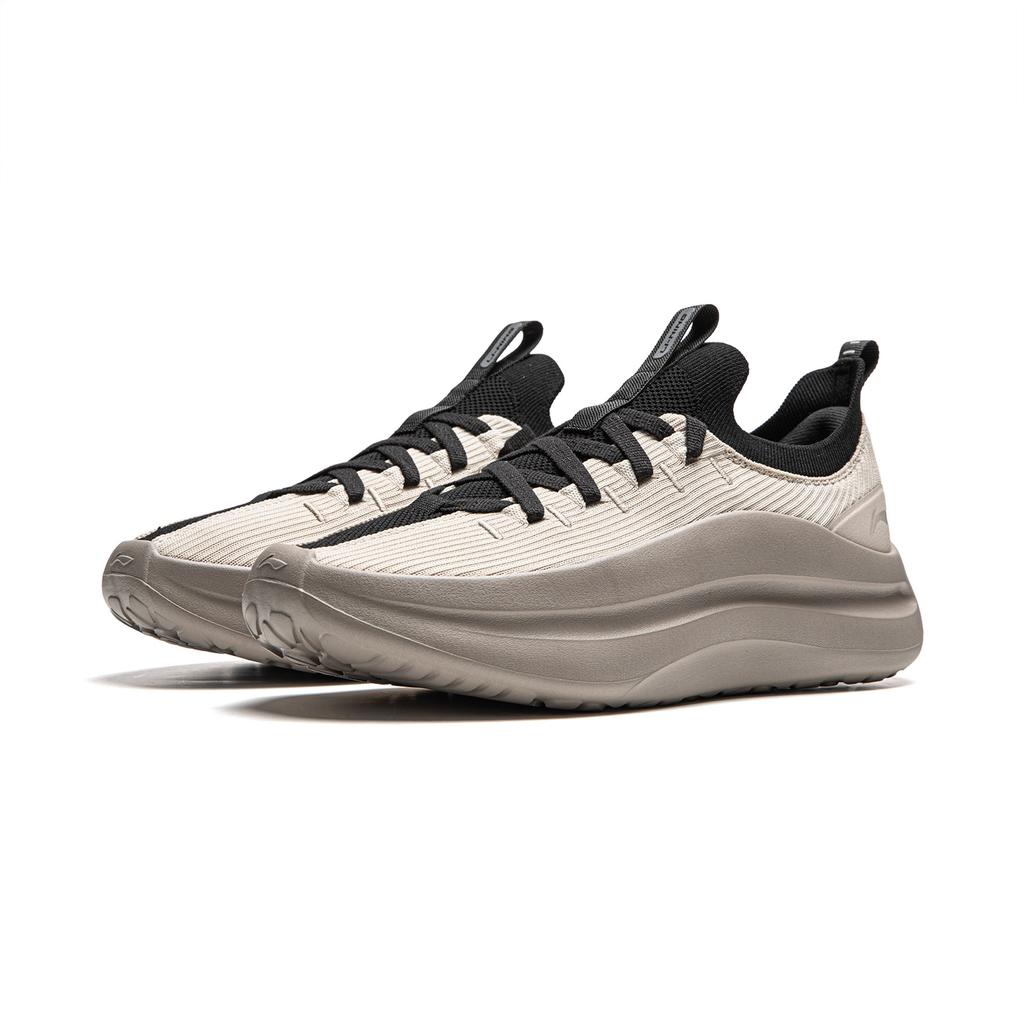 New LiNing Cloud Wave Cushioned Anti-Slip And Wear-Resistant Lightweight Low-Top Casual Shoes Men's Gray AGLU221-5