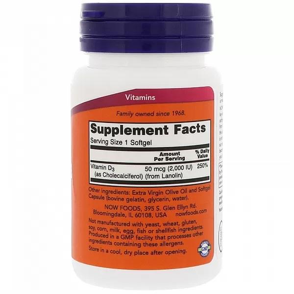 Now Foods Vitamin D-3 2000iu