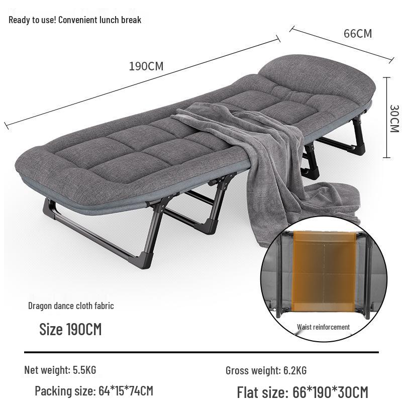 Portable Single Folding Nap Cot and Recliner for Office or Home Use