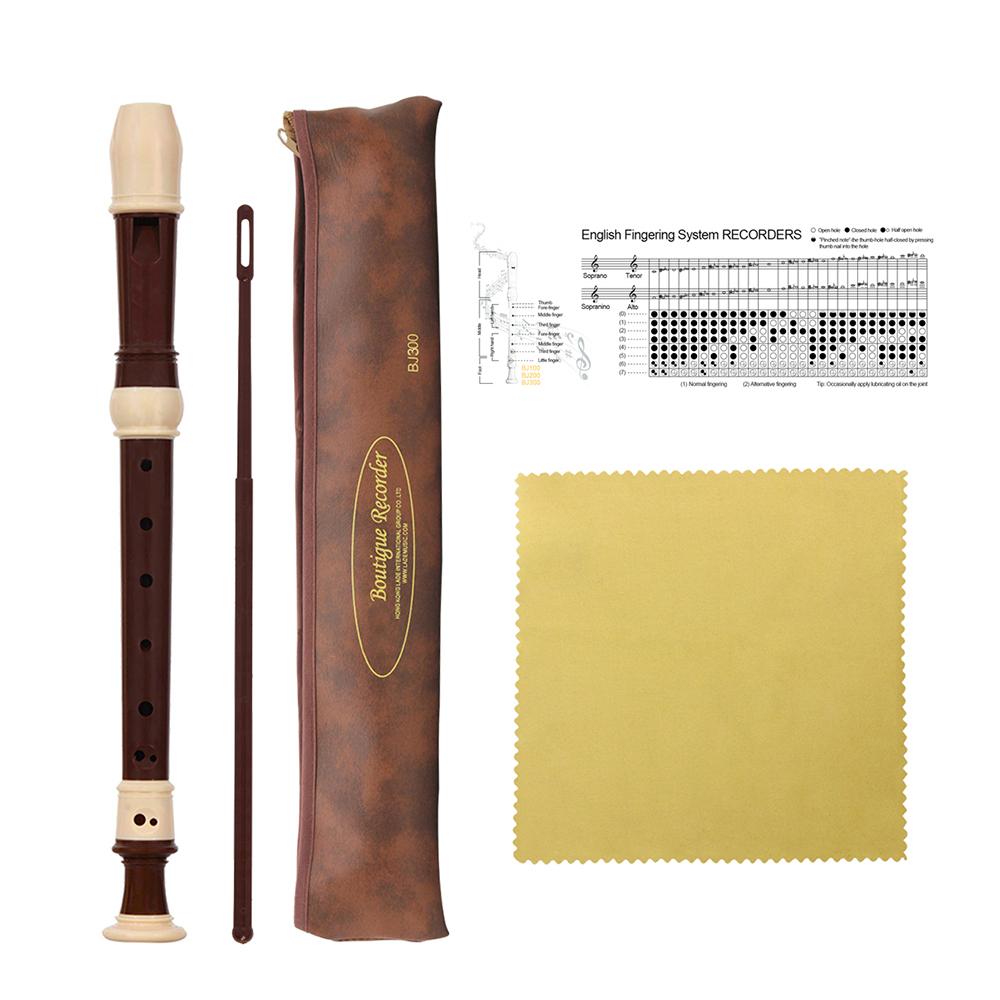 IRIN ABS Descant Recorder 8 Hole Baroque   Recorders Instrument Detachable with Finger Rest and Carrying Bag Classroom Wind Musical Instruments Co