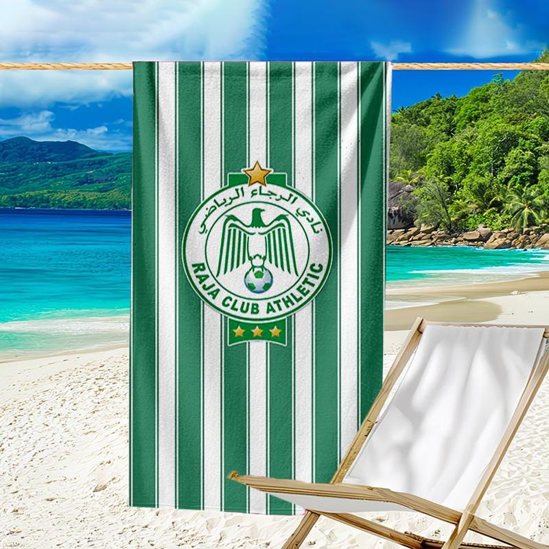 Raja Club Athletic Crest Microfiber Beach Towel, Lightweight And Quick-Dry, for Summer Travel, Beach Essential, Swimming Pool Outdoor