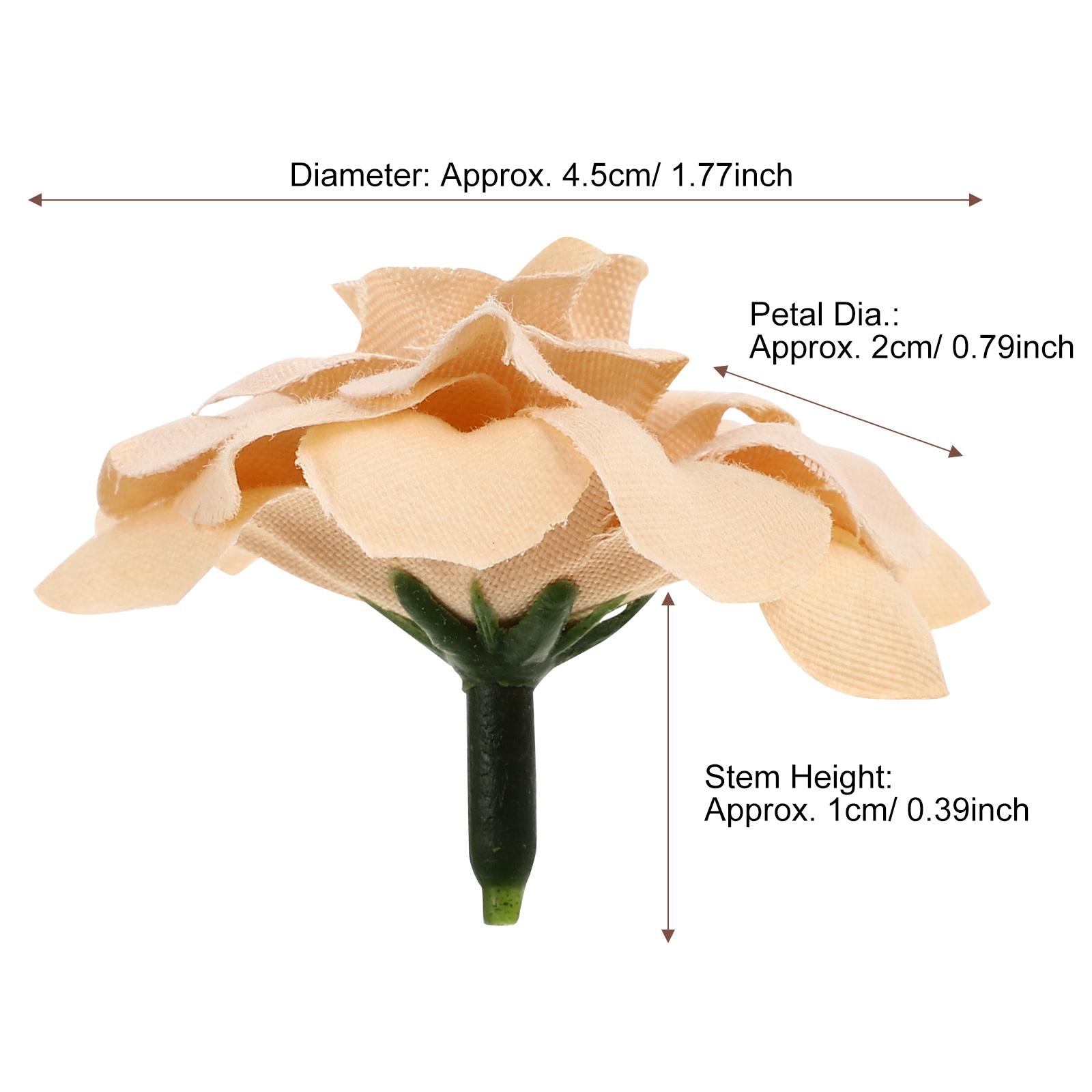 

50Pcs Artificial Rose Flower Heads Handmade Realistic Silk Heads Perfect for Clips Headbands Wedding Party Crafts